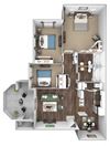 Arrowhead Landing Apartments floor plan C1 Marina 3 bedrooms 2 baths 3D Arrowhead Landing Apartments floor plan C1 Marina 3 bedrooms 2 baths 3D